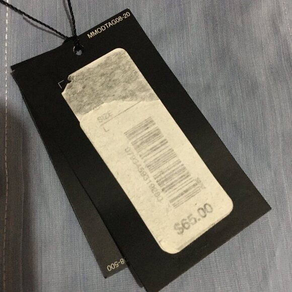 Murano Modern Comfort Mens Long Sleeve Button Dress Shirt Size Large Blue NWT - Picture 5 of 10